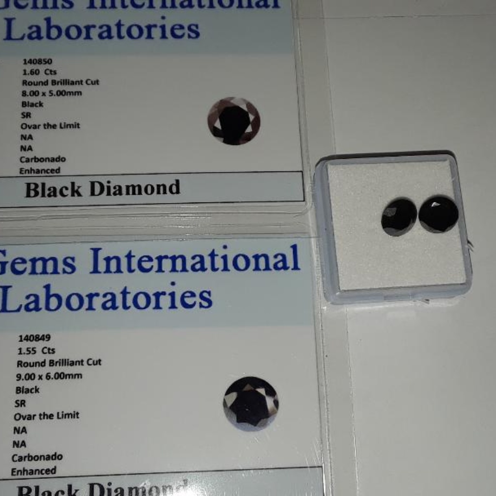 Pair Of Black Diamond 3.15 Ct Total